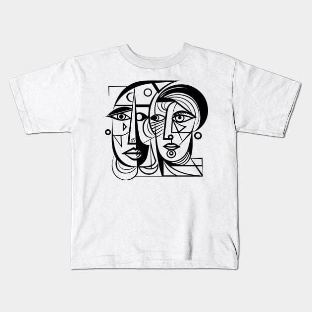 Cubist Woman Kids T-Shirt by n23tees